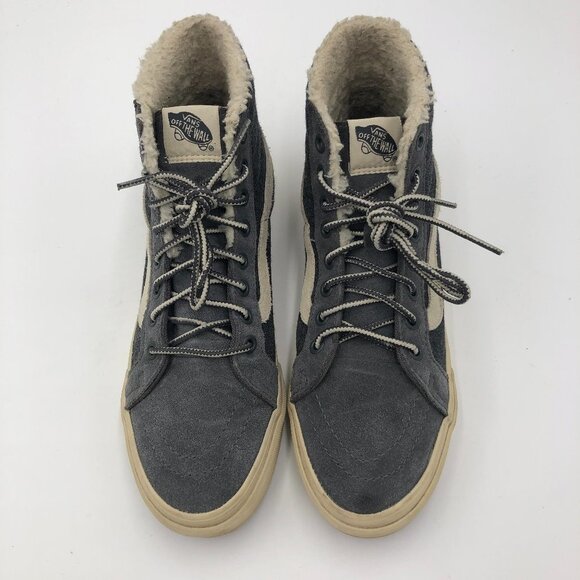 VANS Gray Suede SK8-HI Skateboard Sneaker Unisex US Men's 7.5M Women's 9M EUC - Picture 1 of 9